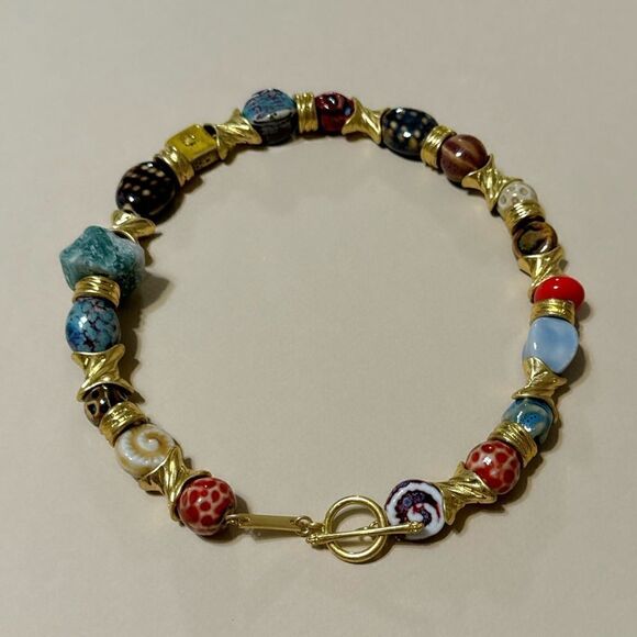 Boho stone beaded necklace N619 - Picture 3 of 5